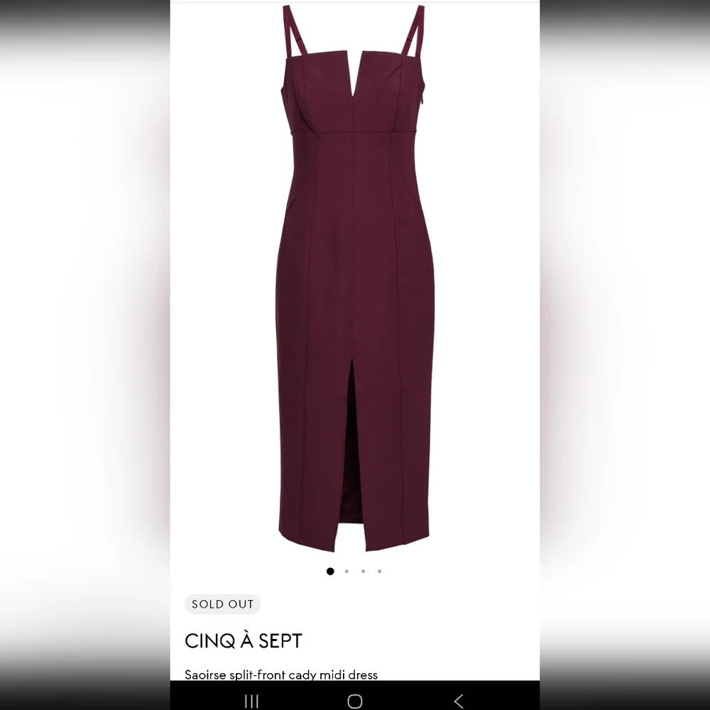 CINQ À SEPTSaoirse split-front cady midi dress Like New 00 - Picture 2 of 11